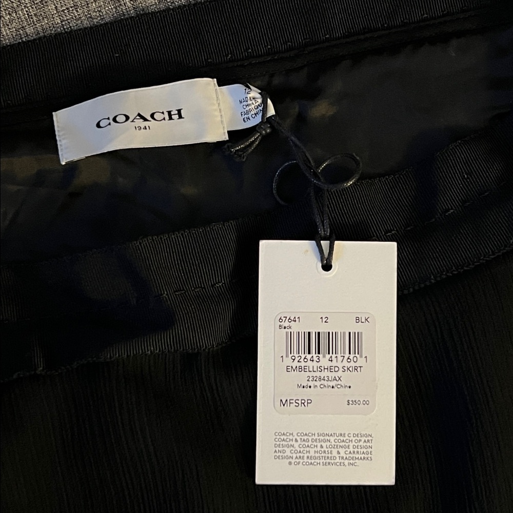 New Coach Black Embellished Skirt Size 12 - Picture 9 of 9